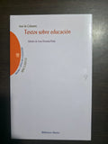 Textos sobre educación - Biblioteca nueva